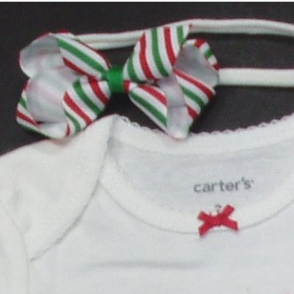 Girls Christmas Outfit Hair Bow Bodysuit Leggings Holiday Best Things Sm Pkg - Picture 3 of 7